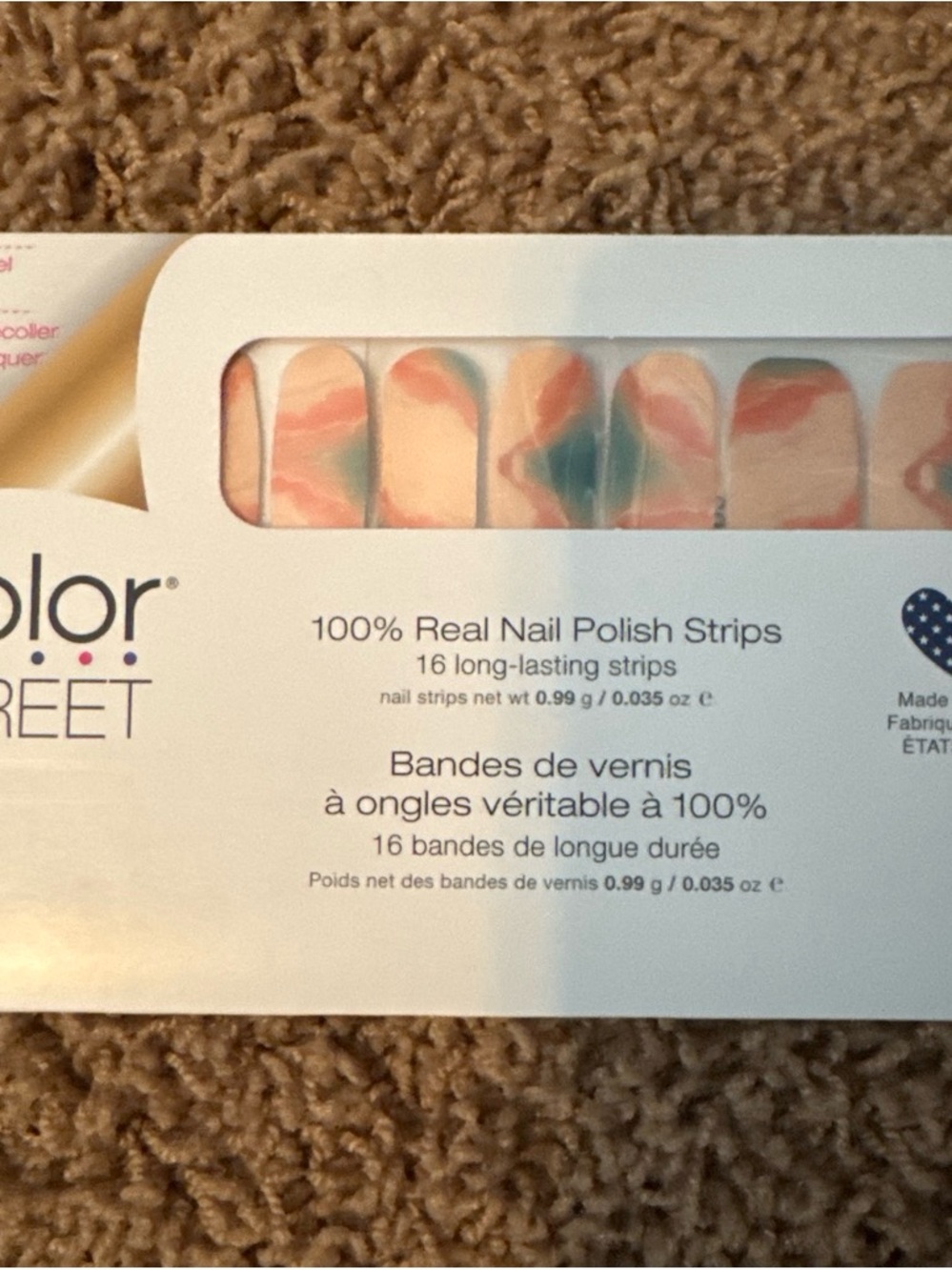 Color Street Teal Marble Nail Polish Strips - Picture 5 of 5